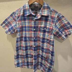 Tommy Hilfiger Boys M Red and Blue Plaid Shirt
